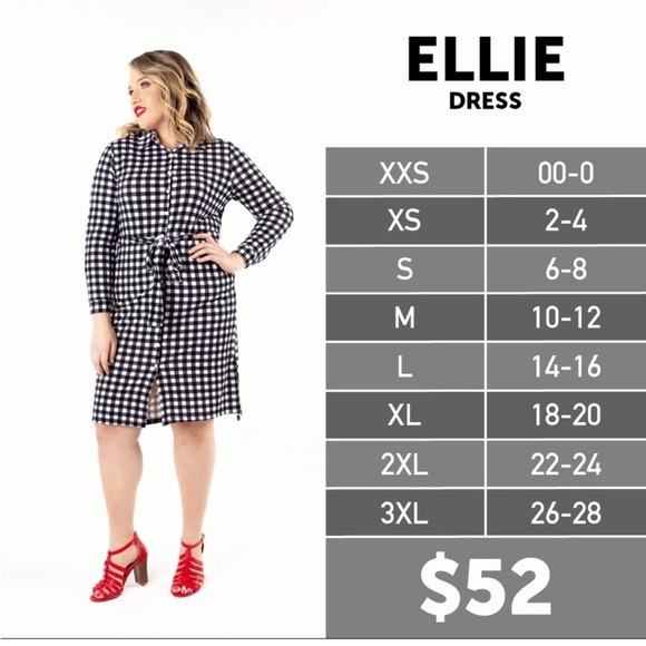 LuLaRoe Classic Ellie Classic Shirt Dress Multicolor (Medium) - Picture 13 of 15